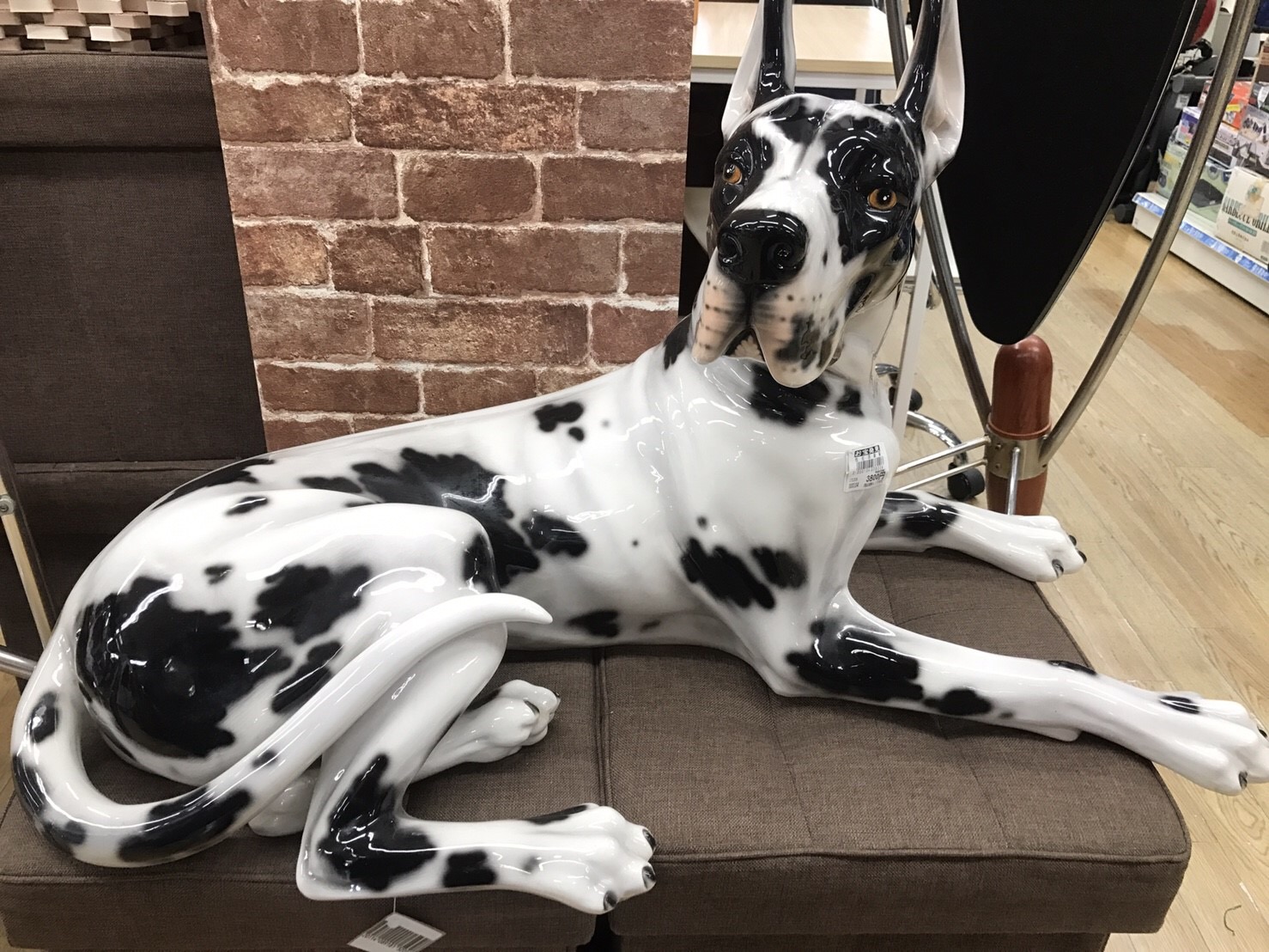 イタリア製 陶器 犬の置物 グレートデーン 大型犬 高さ95cm ITALY 札幌 